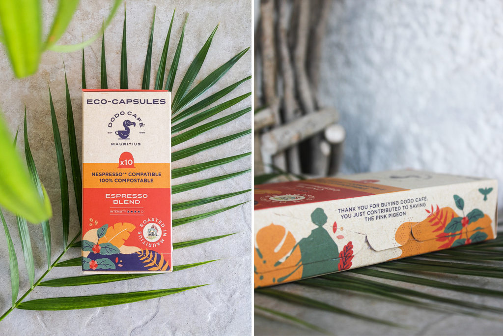 Dodo Cafe Mauritius compostable and biodegradable eco-capsules