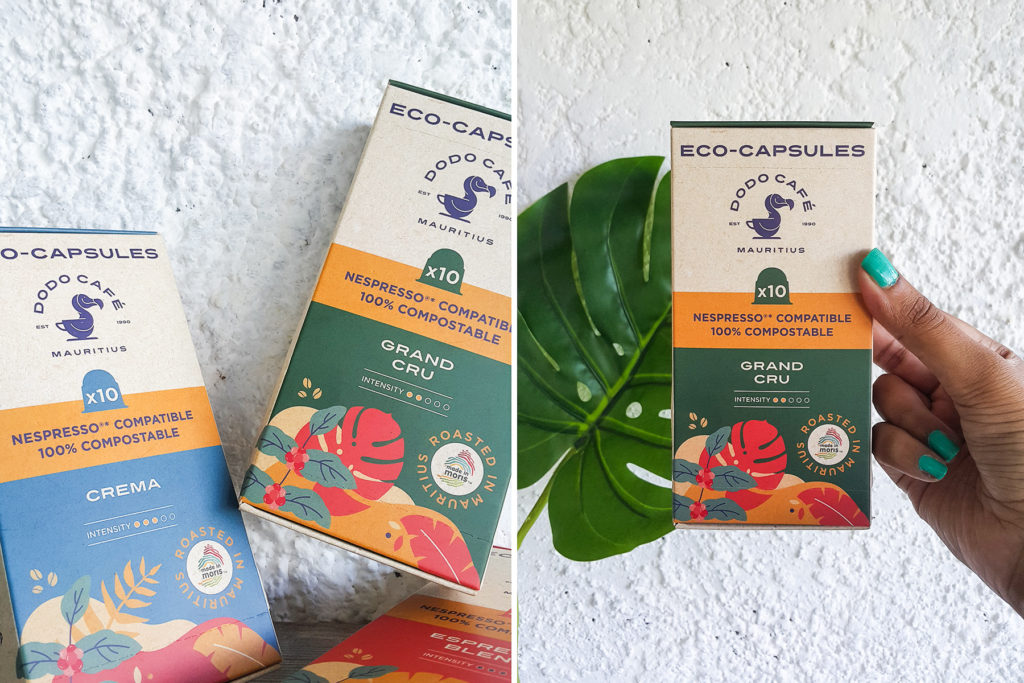 Dodo Cafe Mauritius compostable and biodegradable eco-capsules