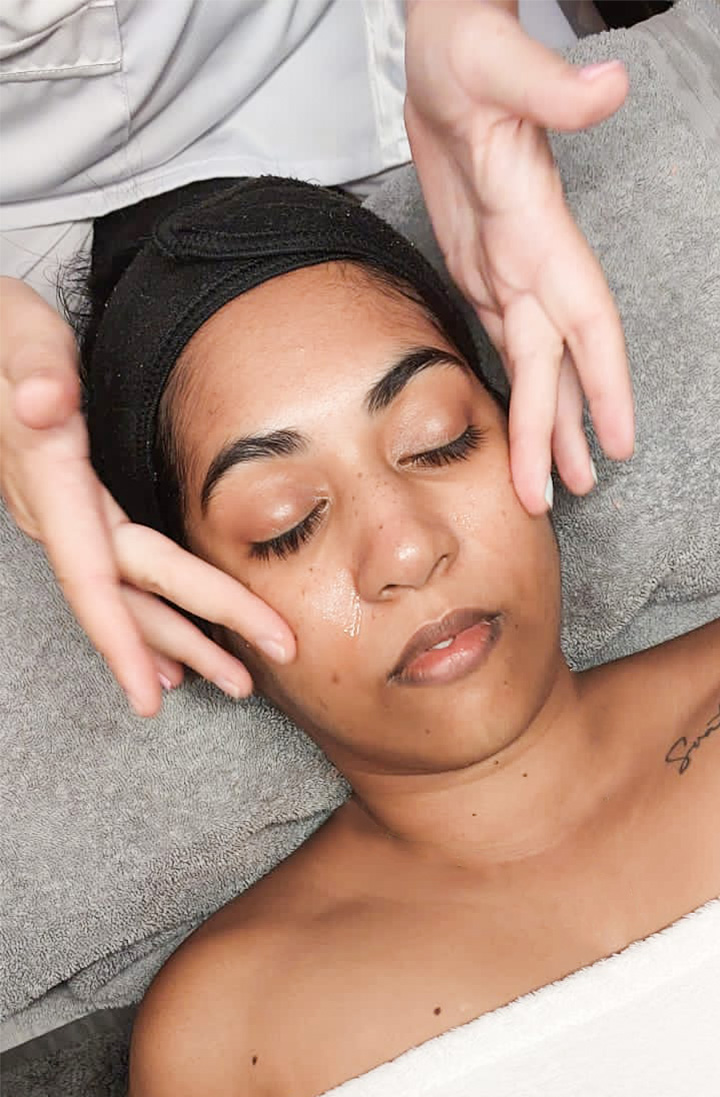 Step 9: A soothing face massage was done.